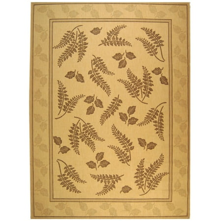 SAFAVIEH Courtyard Euler Traditional Floral Indoor/Outdoor Area Rug, 8' x 11', Natural/Brown