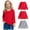 Red, variant on Toddler Boys Girls 3 Pack Cotton T-Shirts, Baby Fall Long Sleeve Solid Crewneck Tees