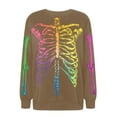 thumbnail image 4 of zaveiop Halloween Gothic Skeleton Sweatshirts for Women Punk Skull Oversized Graphic Sweater Y2k Long Sleeve Apparel Pullover (Multicolour, XL), 4 of 4
