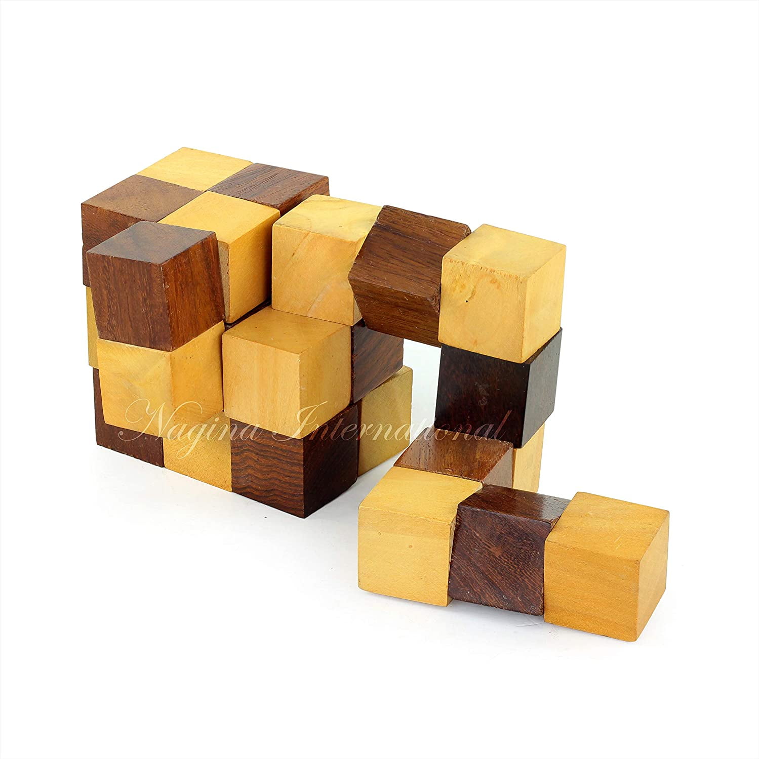 PREMIUM Snake brain teaser wood puzzle size SMALL 