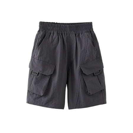 SERTG Boys Workwear Style Casual Shorts with Multiple Pockets Summer Thin and Loose Fit Shorts for Kids Durable Play Shorts