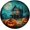 Sign2, variant on Manyige Metal Sign Terrifying Pumpkin Lantern Halloween Vintage Round Sign For Home Kitchen Garden Yard Office Decor 8x8 Inch