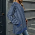 thumbnail image 5 of Drses Women's Striped Long Sleeve Crewneck Sweatshirt - Casual Loose Fall 2024 Trendy Pullover Top, 5 of 8