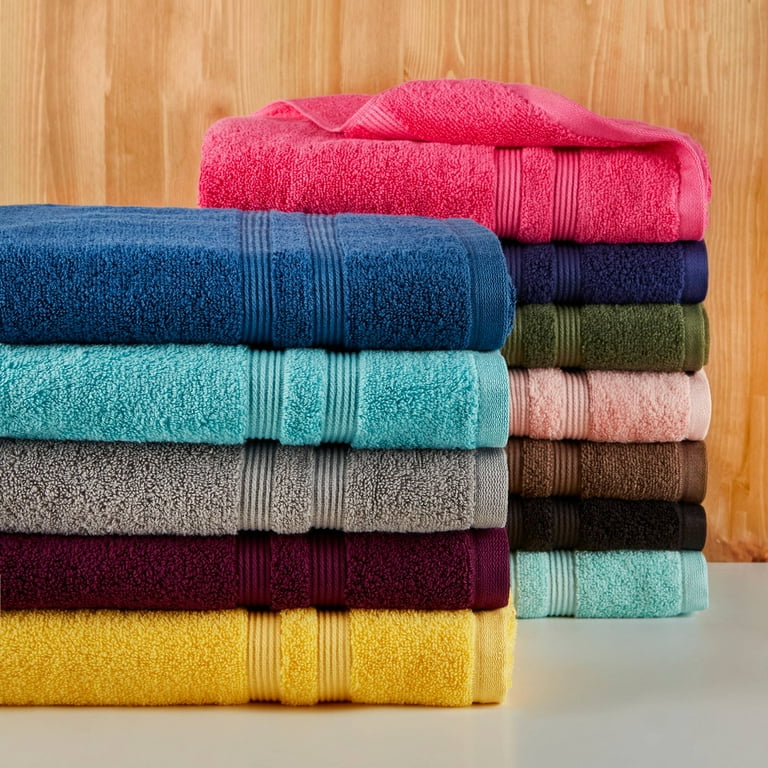   Basics Fade Resistant Cotton Washcloth, 12-Pack, 12 L x  12 W, Black : Home & Kitchen