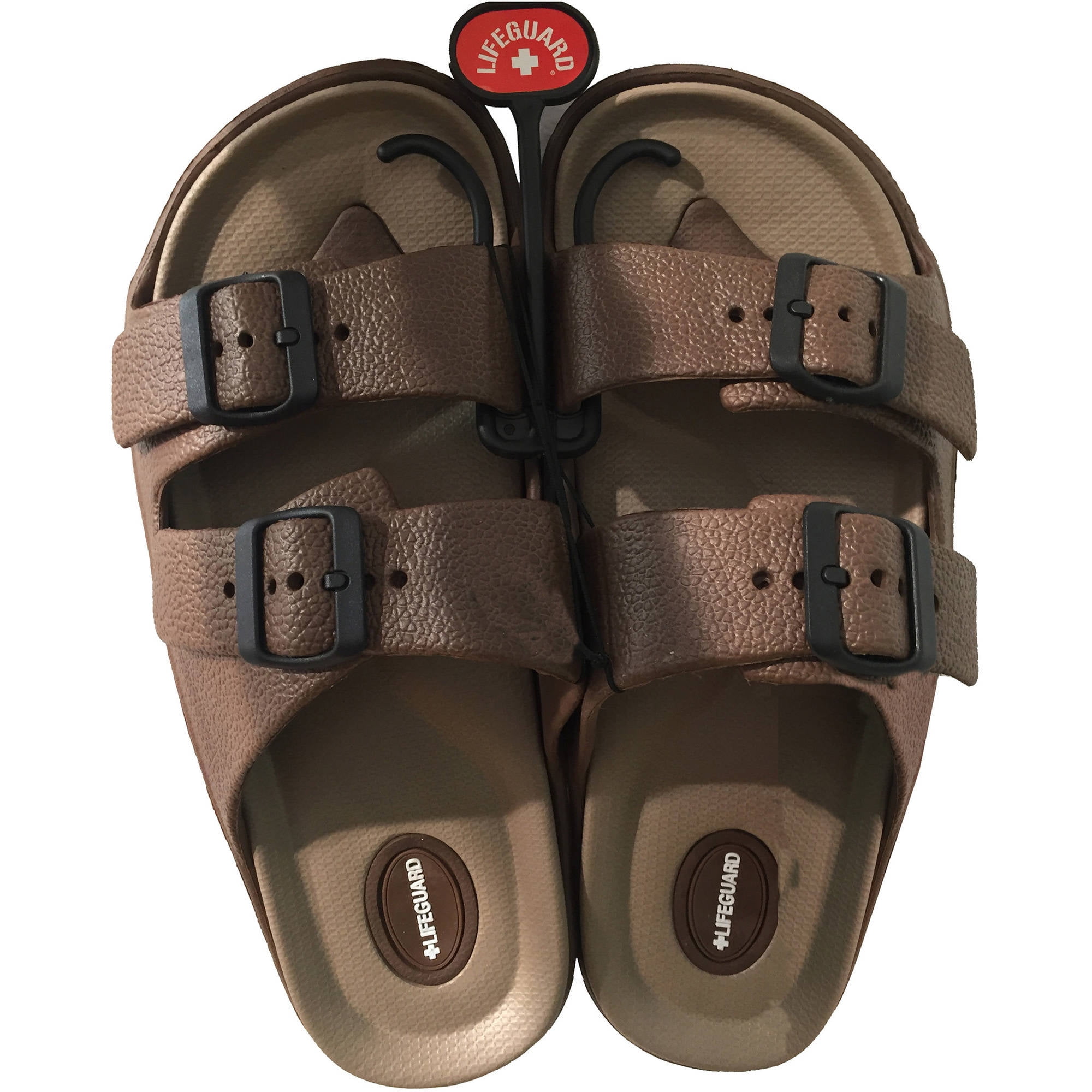 Lifeguard Men's Double Buckle EVA Sandal, Brown/Tan, XL - Walmart.com