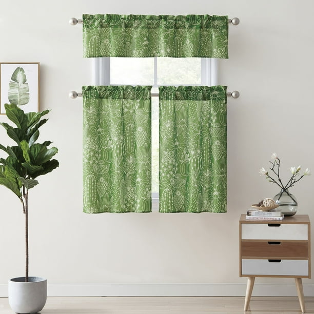 Mainstays Cacti Kitchen Curtain Set