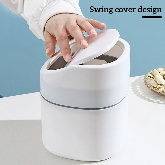 Waste Bin with Lid Kitchen Debris Storage Bucket Office Desk Waste Can Mini Garbage Bin Desktop Trash Can