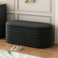 thumbnail image 2 of 40 - inch Storage Bench with Safety Hinge for Bedroom Footwear Storage Comfortable Seating, 2 of 5