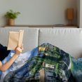 thumbnail image 3 of Italy Soft Flannel Fleece Throw Blanket, Panoramic Landscape of Lake Como Mountains and Clouds Digital Image Print, Cozy Plush for Indoor and Outdoor Use, 70" x 90", Blue and Green, by Ambesonne, 3 of 5