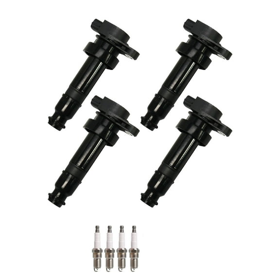 Set of 4 ISA Ignition Coils   4 Spark Plugs # Compatible with 2011 Kia Soul 2u Hatchback 4-Door 2.0L 1975CC l4 Replacement for UF636