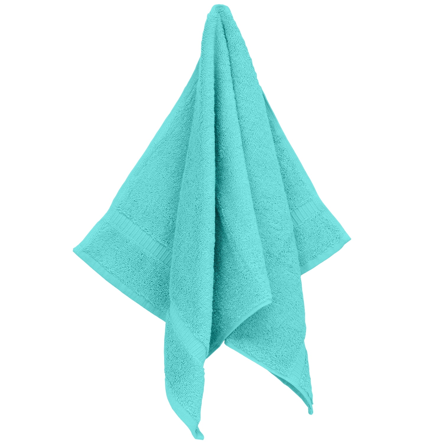 Luxury Hotel & Spa Collection, Quick Dry 100% Turkish Cotton 700 GSM, Eco Friendly Towel, for Bathroom, Gymand Kitchen Dobby Border Soft Hand Towel Set 16 X 30, Aqua Blue, Hand Towels - Set of 6