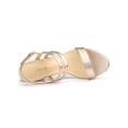 thumbnail image 4 of BLISSFUL STEP Women's Slingback Block Heel Ankle Strap Sandals Rose Gold 7.5, 4 of 8