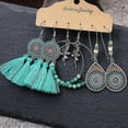 thumbnail image 3 of Pendientes colgantes de aleación étnica vintage para mujer, estilo bohemio, geométricos, en forma de abanico, H, 20908-27, 3 of 5