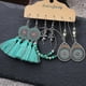 thumbnail image 3 of Pendientes colgantes de aleación étnica vintage para mujer, estilo bohemio, geométricos, en forma de abanico, H, 20936-2, 3 of 5