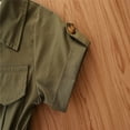 thumbnail image 3 of WIBACKER 1-6T Baby Girls Summer Short Sleeve Button Down Casual Jumpsuit Toddler Outfits-Green, 1-2T, 3 of 8