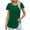 Green, variant on Lenpel Women's Tunic Tops Summer Ruffle Short Sleeve Crew Neck Pleated Solid Color T Shirts Casual Loose Blouses
