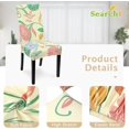 thumbnail image 3 of Printed Dining Room Chair Covers Set of 6, Stretch Kitchen Chair Covers Washable Parsons Chair Slipcover Removable Dining Chair Protectors for Hotel,Ceremony(Yellow Flower), 3 of 6