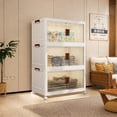 thumbnail image 2 of Jiarui 3 Tier Stackable Plastic Storage Bins with Lids, Collapsible Plastic Drawer Closet Organizers with Wheels, 2 of 9
