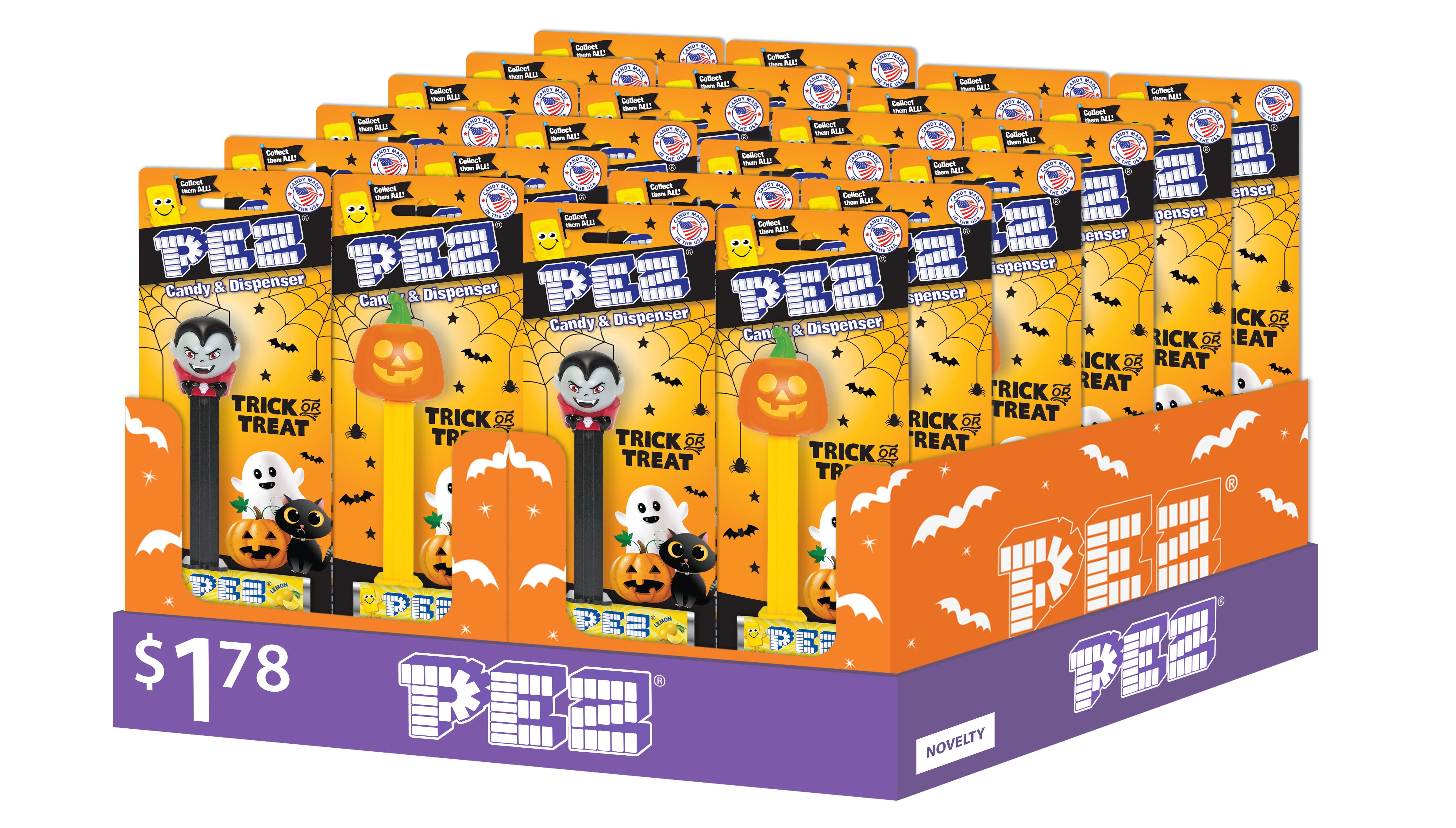 Pez Assorted Halloween Candy Dispenser with Candy