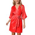 thumbnail image 2 of JOANKDMI Kids Silky Satin Robes for Girls Kimono Bathrobe Sleepwear Comfy Spa Robe with Sash Tie Casual Loungewear Nightwear for Getting Ready Bridal Party Slumber Party, 2 of 8