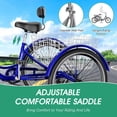 thumbnail image 3 of MOPHOTO Adult Tricycles 3 Wheel 7 Speed Trikes, 26 inch with Big Basket for Shopping, Picnics Exercise Men's Women's Cruiser Bike, 3 of 8