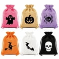 thumbnail image 2 of Cififendec 6Pcs Halloween Burlap Drawstring Gift Bags, 5.5"×3.9", Portable Pouches for Party Candy Favors Small Item Storage, Holiday Treat Packaging, 2 of 7
