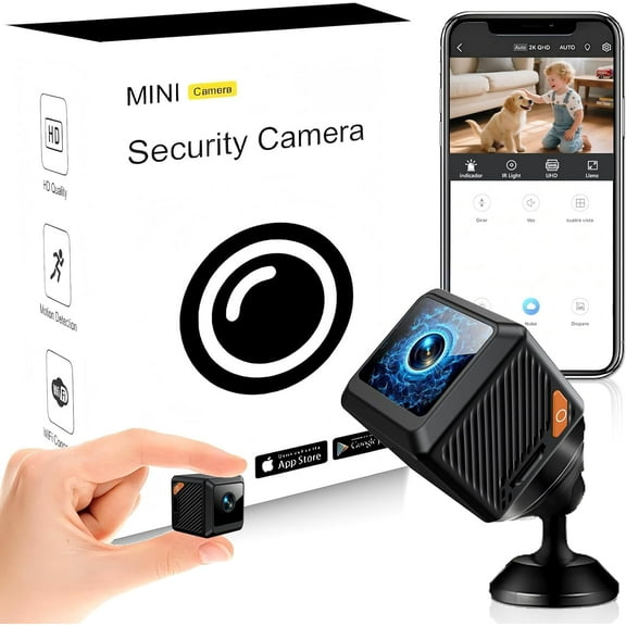 Mini Security Cameras, Mini Hidden Camera with Strong Adsorption, Motion Detection, Night Vision, Cloud & SD Storage, App Control for Home Baby Pet Office