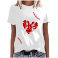 thumbnail image 4 of SDNall Femmes Mode Imprimé Manches Courtes Chemisier Drôle Col Rond T-Shirt Tops, 4 of 9