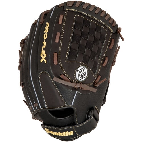 Franklin Sports Pro Flex Right Hand Throw Glove, 12-Inch, Black Brown by Franklin