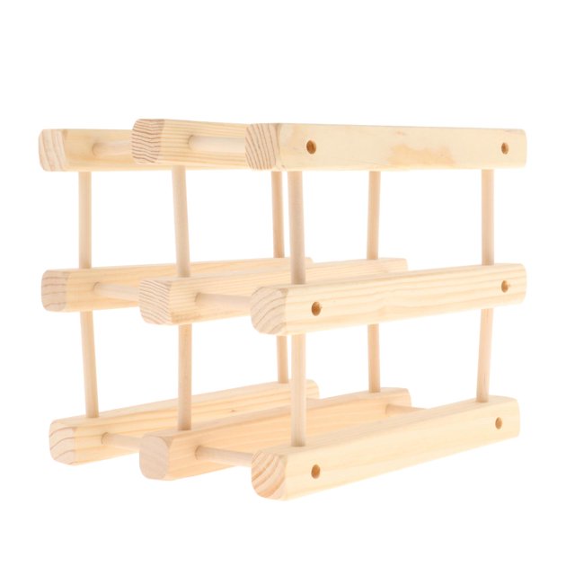 Soporte de madera para botellas de vino, soportes para vino, estante de exhibición para vino, soporte de sobremesa 2 botellas 3 capas