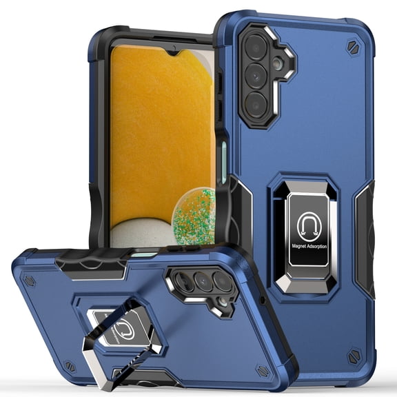 Feishell for Samsung Galaxy A14 5G Cover with Metal Ring Folding Kickstand,Drop Protection Magnetic Car Mount Shockproof Durable Dual Layer Hybrid Rugged Protective Phone Case,Blue