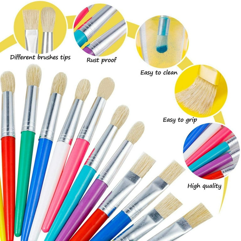 Hog Bristle and Plastic Handle Parts Cleaning Brush
