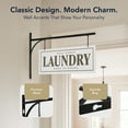 thumbnail image 4 of American Art Decor Self‑Serve Laundry Metal Sign - Double‑Sided Wall Decor for Laundry Room, Rustic Black/White/Green "Laundry Open 24 Hours" Sign, 4 of 6