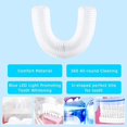 thumbnail image 4 of Cepillo De Dientes Eléctrico - Cepillos De Dientes Ultrasónicos En Forma De U Para Blanquear Los Dientes - Limpieza Bucal 360, Protección De Encías Manos Libres, Carga Inalámbrica, Led L, 4 of 5