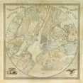 thumbnail image 2 of Anonymous 12x12 White Modern Wood Framed Museum Art Print Titled - Twelve Miles around NY Map, 1849, 2 of 4