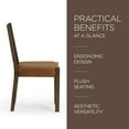 thumbnail image 3 of Open Box Maven Lane Rustic Dining Chair, Brown with Clay Canvas Fabric, 2pc, 3 of 6