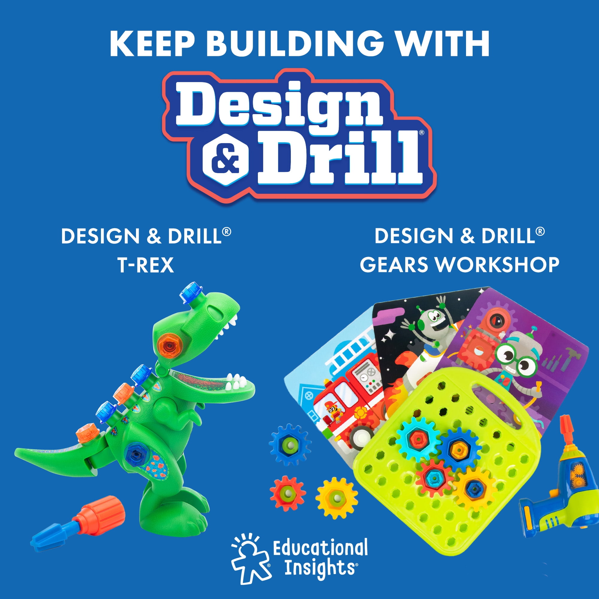 Educational Insights Design & Drill Shark, Kids Tool Set, Construction Toys for Boys and Girls Ages 3+