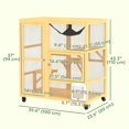 thumbnail image 3 of PawHut Wooden Cat House for Indoor Cats w/ Flap Door Platforms Hammock, 3 of 10