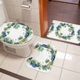 thumbnail image 5 of Summer Grape Wreath Bathroom Rugs Set Country Watercolor Purple Grapes Green Leaf Non Slip Absorbent Soft Bath Mats 3 Piece Set with Bathroom Rug, U-Shaped Floor Mat, Toilet Seat Cover Small Size, 5 of 9