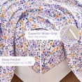 thumbnail image 3 of Floral Queen Sheets Soft Breathable Microfiber Vintage Printed Bed Sheet Set Deep Pocket Fitted Sheet Included Flower Pattern, 3 of 7