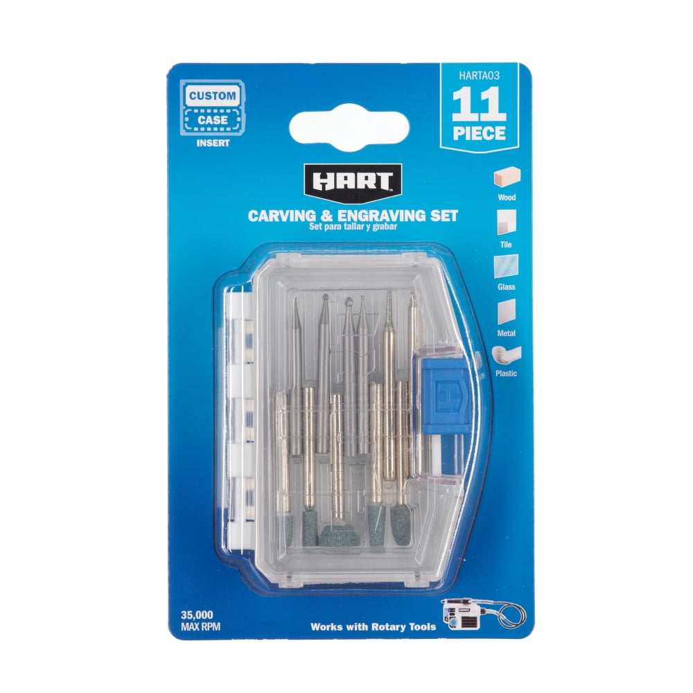 HART 11-Piece Carving & Engraving Rotary Accessory Kit