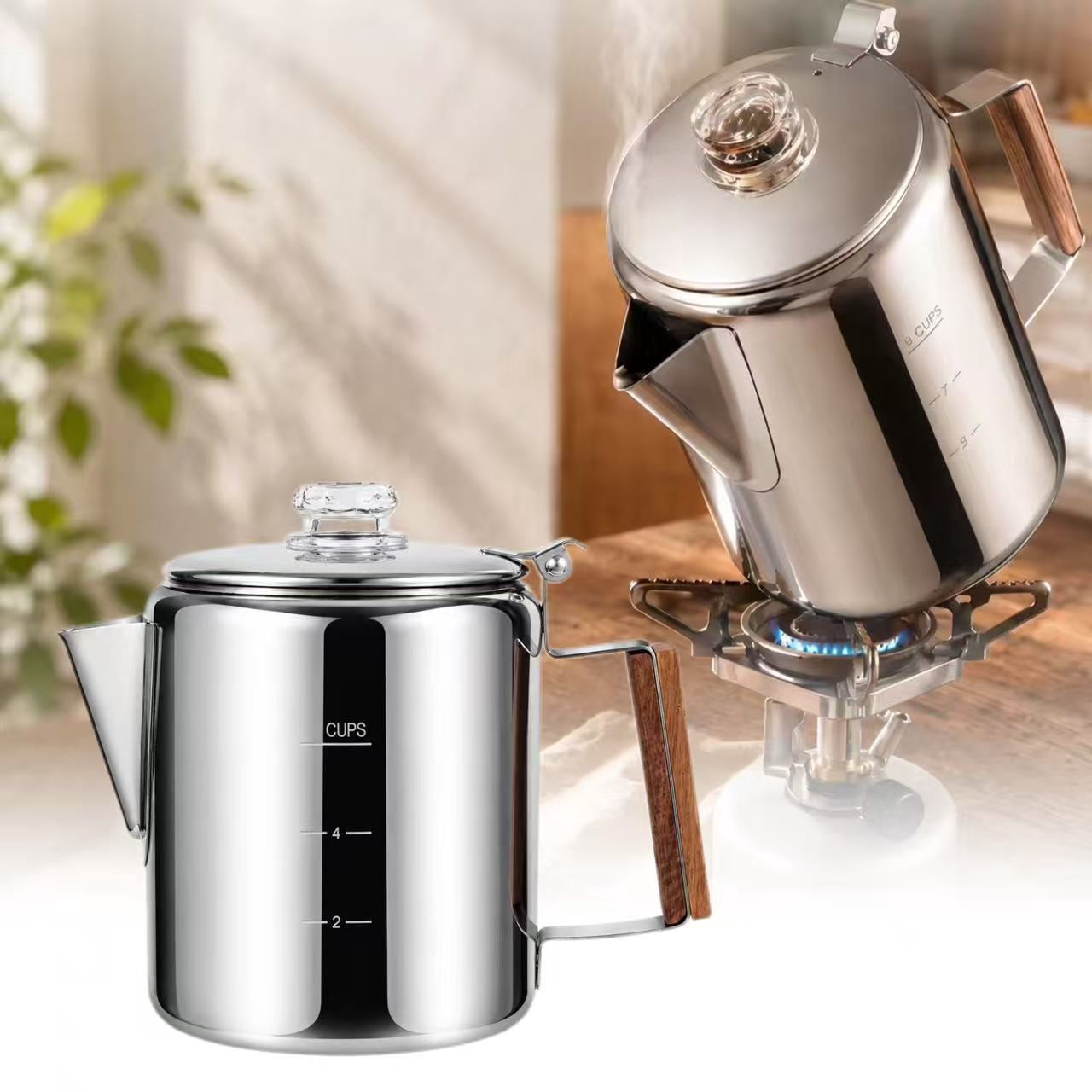 Fitzall, Rapid Brew Stovetop Percolator, 12 cups, Silver - Walmart.com