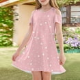 thumbnail image 3 of XADYUY Summer Dress for Girls 14-16 Casual A-Line Sleeveless T-Shirt Dress for School Polka Dot Crew Neck Swing Holiday kids sundresses girls 4-16,Pink 7-8 Years, 3 of 6