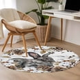 thumbnail image 4 of Round Rug 3.3Ft Washable Non-Slip, Grey Rabbits Circle Area Rugs for Living Room Bedroom, Pine Cones Brown Plants Farmhouse Wooden Indoor Floor Mats Carpet Runner for Home Decor Aesthetic, 4 of 8