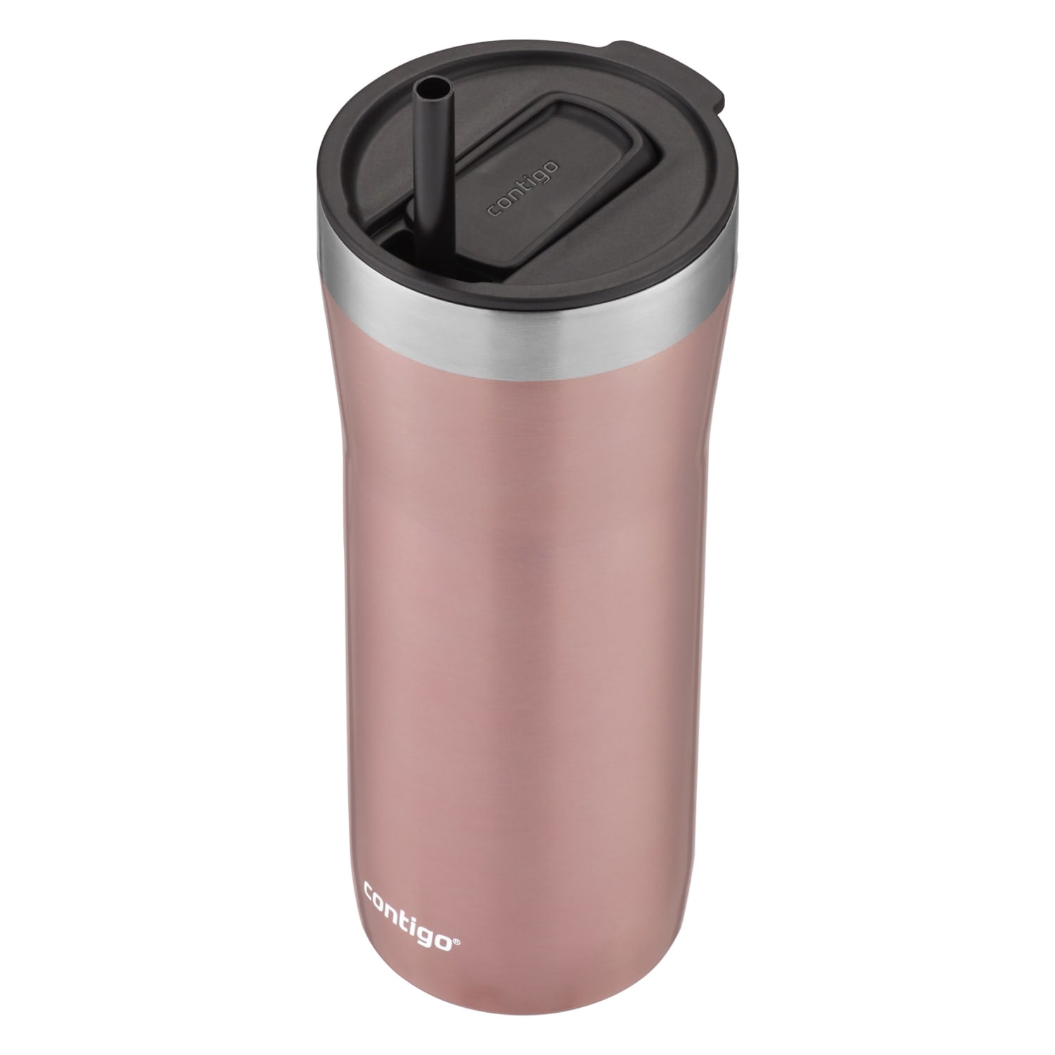 Contigo Streeterville Stainless Steel Tumbler with Plastic Straw and Splash-Proof Lid, Pineberry, 32oz.
