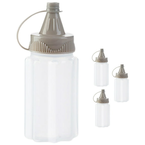 GAXIRE 4-Pack Mini Condiment Squeeze Bottles with Leak-Proof Caps for Ketchup, Mustard, Sauces, and Dressings