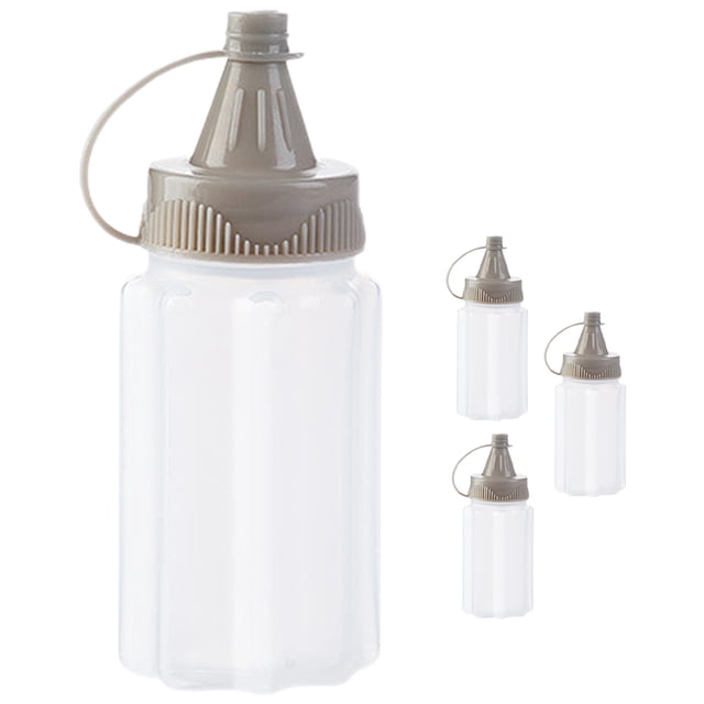 Miangastore 4pcs Mini Condiment Squeeze Bottles Leakproof Mini Ketchup Sauce Bottles