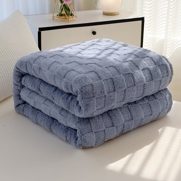 Mictong Blue Checkered Blanket -1 Piece, 78.74X70.87In Ultra Soft And Comfortable Blanket, Used For Home, Bedroom, Bed, Sofa Decoration Blanket