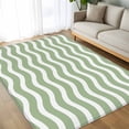 thumbnail image 4 of Sage Green Stripe Area Rugs 5x8 for Living Room, Farmhouse Striped Modern Waves Moires Non Slip Washable Rug Runner, Low Pile Indoor Floor Carpet Mat Bathroom Rugs for Bedroom, Kids Room, 4 of 9