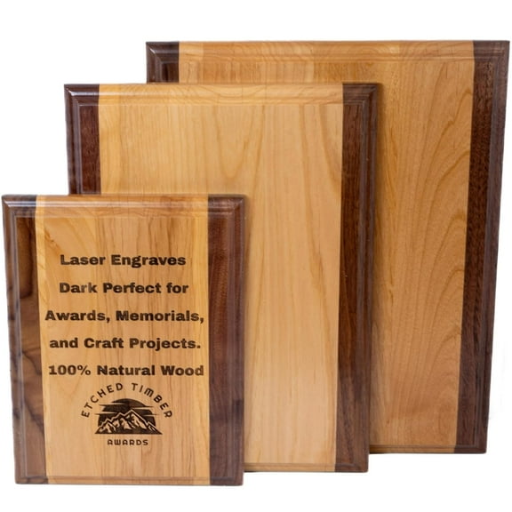 Genuine Red Alder Wood Plaque Blank, 3/4 Inch Thick Award and Craft Plaque, Ideal for DIY Projects, Arts & Crafts, Engraving, and Memorials (Red Alder Walnut Sides, 9x12 inch)
